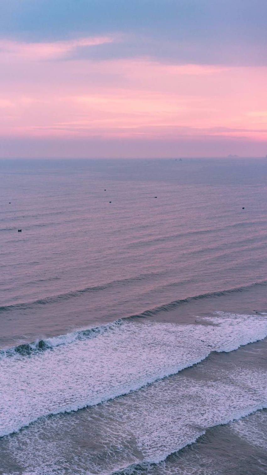 Pink ocean sunset, Peaceful Sunset HD phone wallpaper