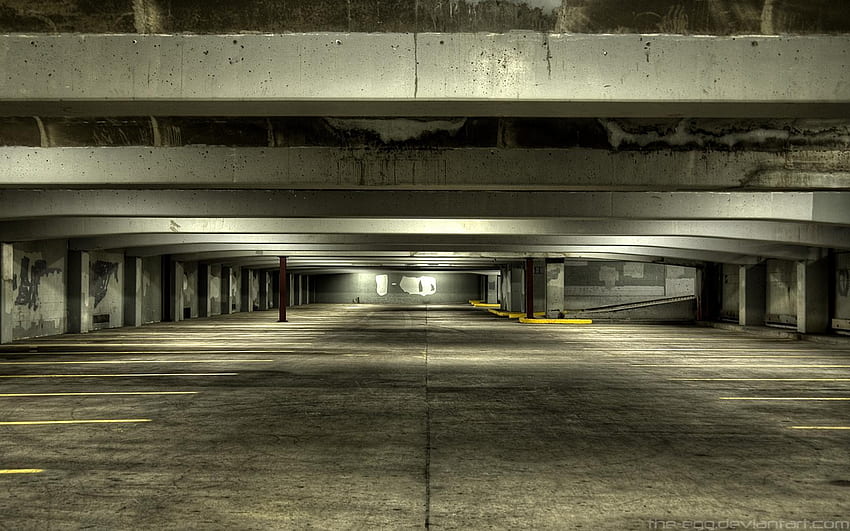 Parkplatz, leere Garage HD-Hintergrundbild