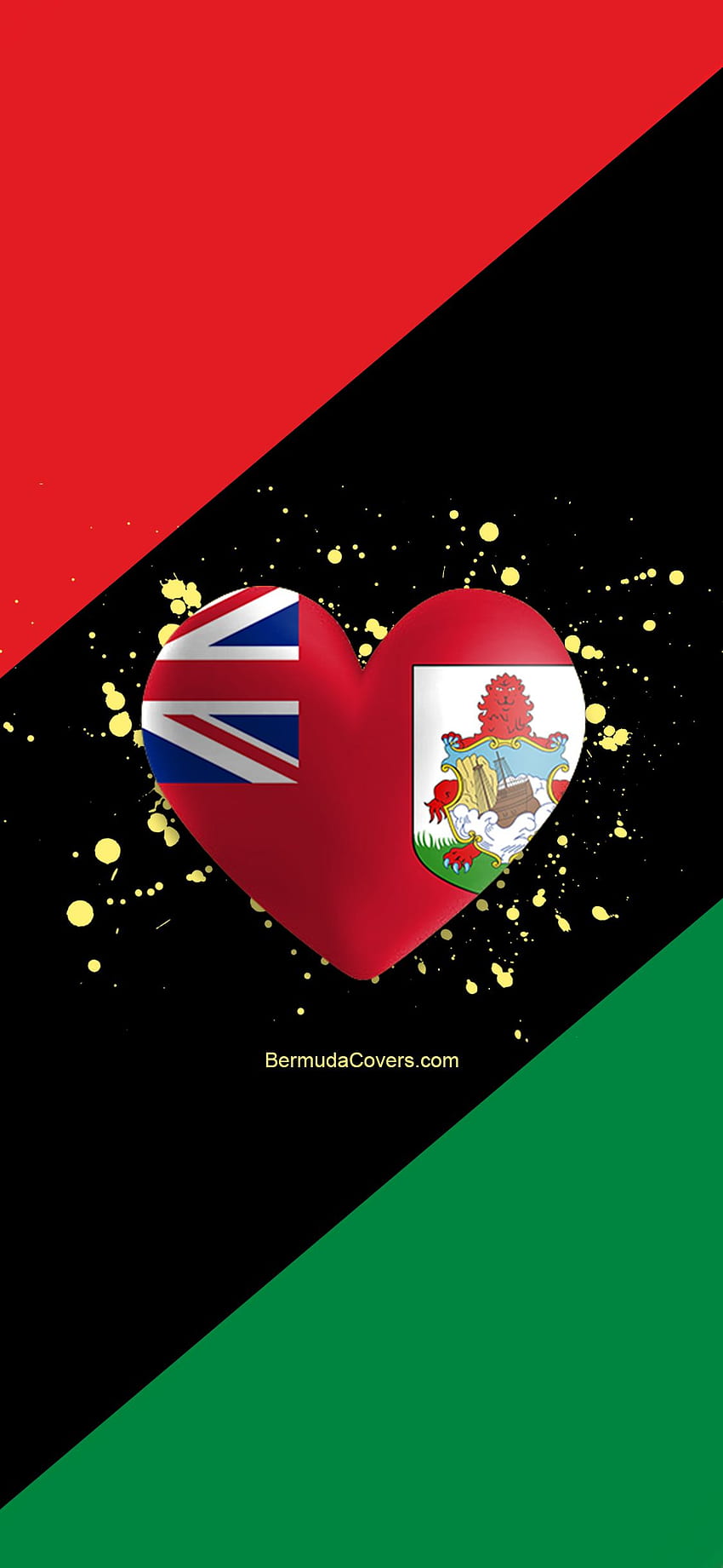 Bermuda Heart & Pan African Flag Facebook, Twitter & Phone Screen HD phone wallpaper