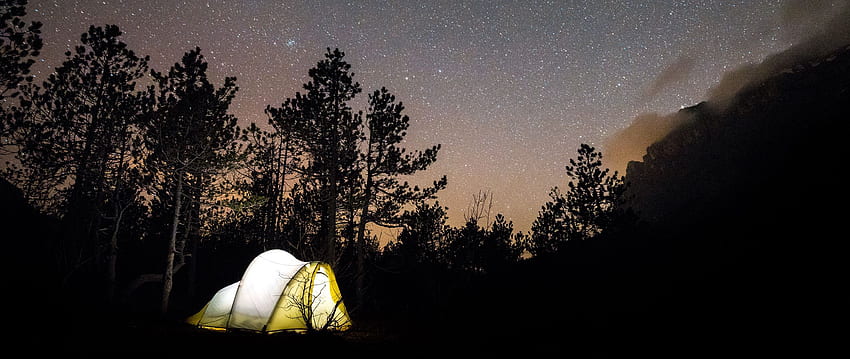 텐트, 별이 빛나는 하늘, 캠핑, 여행, 여행 밤 HD 월페이퍼