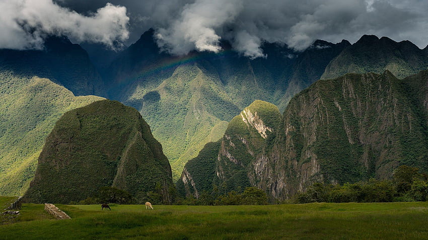 Doğa, Gökyüzü, Dağlar, Peru, Machu Picchu, Andes, Inca Citadel HD duvar kağıdı