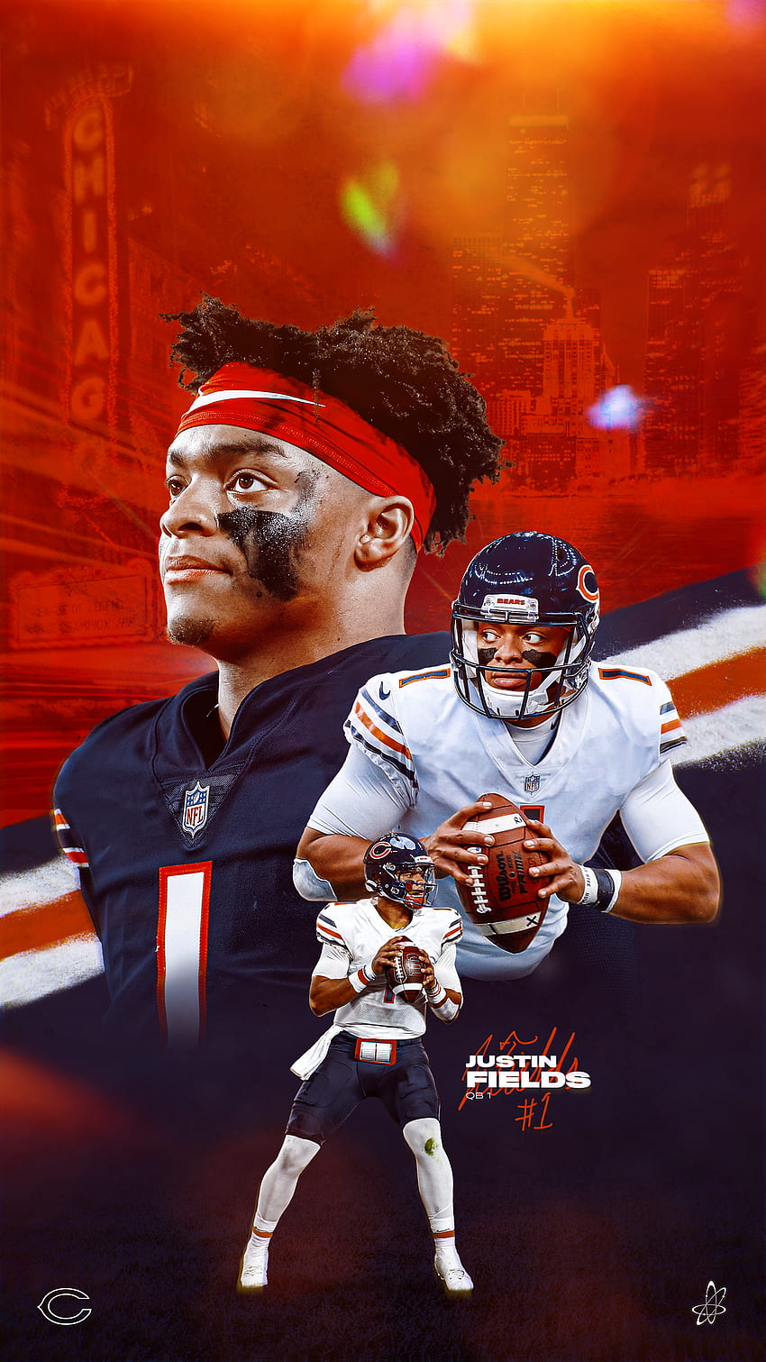 Download our 2021 Bears schedule wallpaper featuring Justin Fields