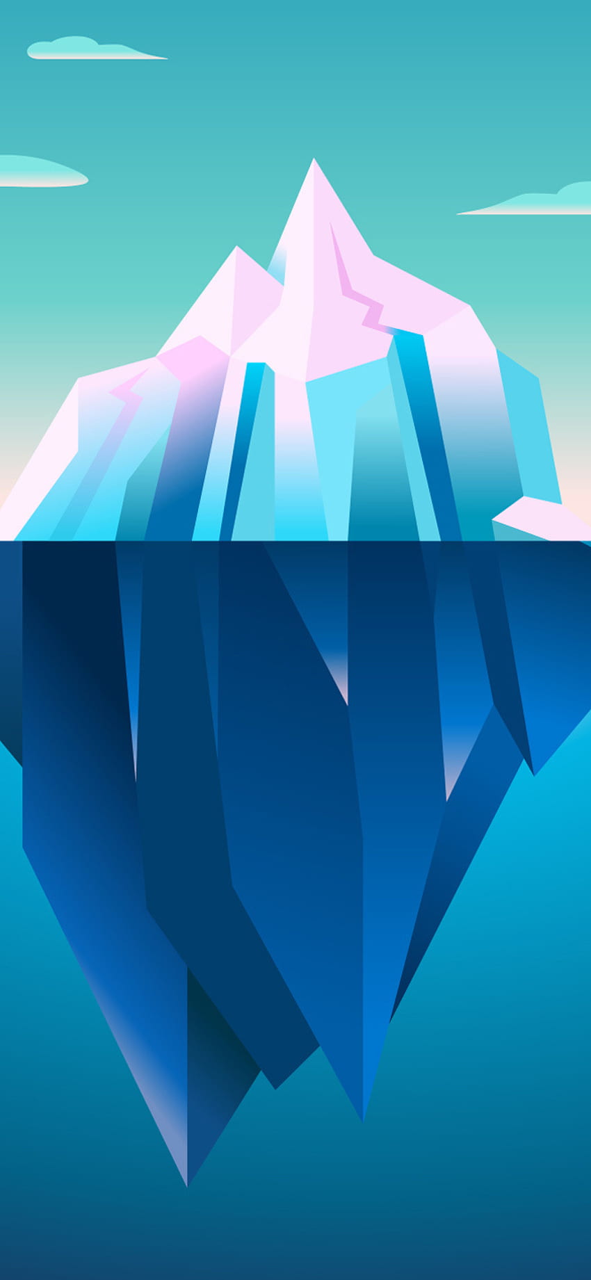 Iceberg Minimal iPhone XS, iPhone 10, iPhone X, minimaliste, et arrière-plan Fond d'écran de téléphone HD