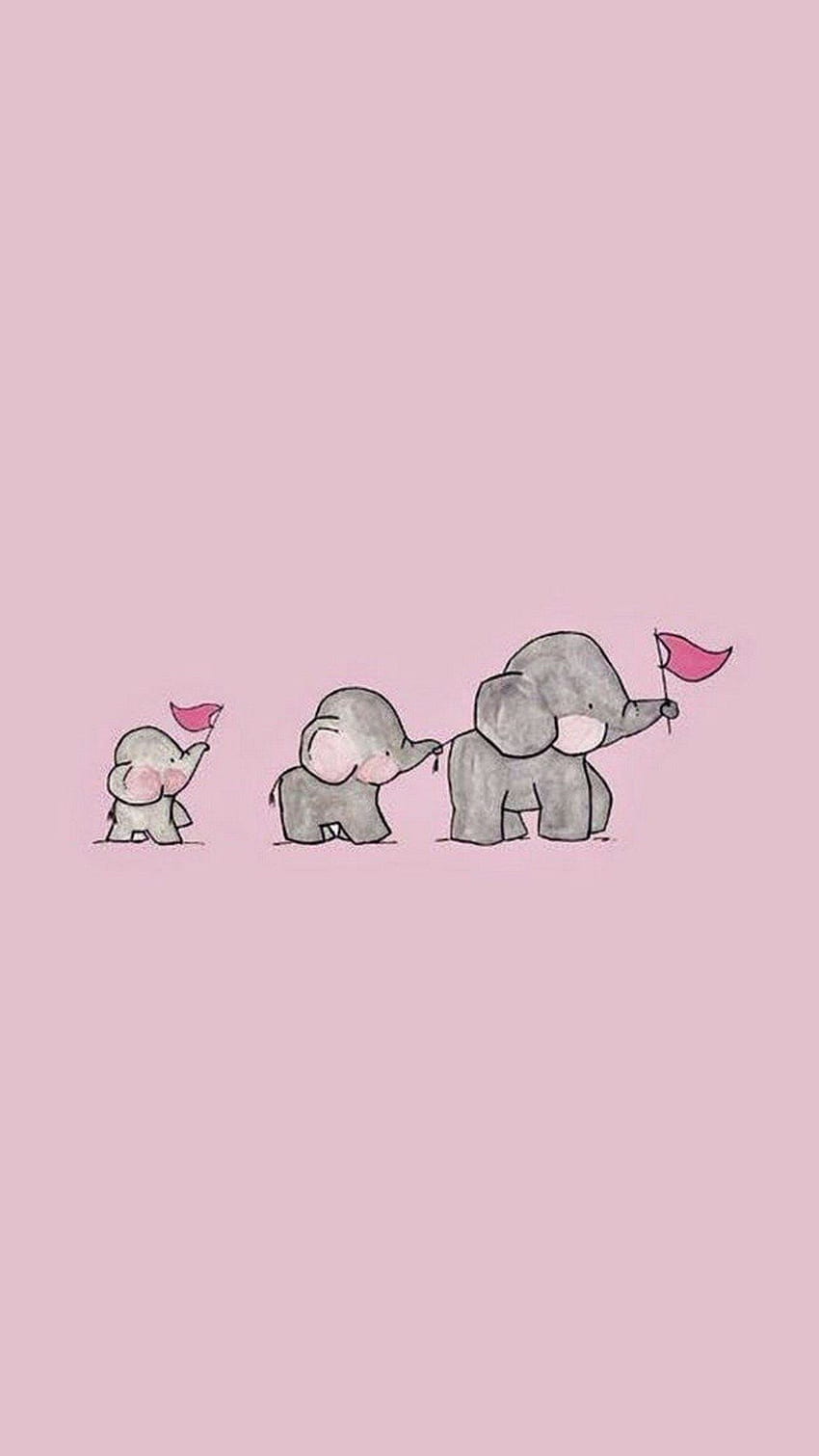 Rose Gold Cute Elephant, Cute Pink Elephant HD phone wallpaper