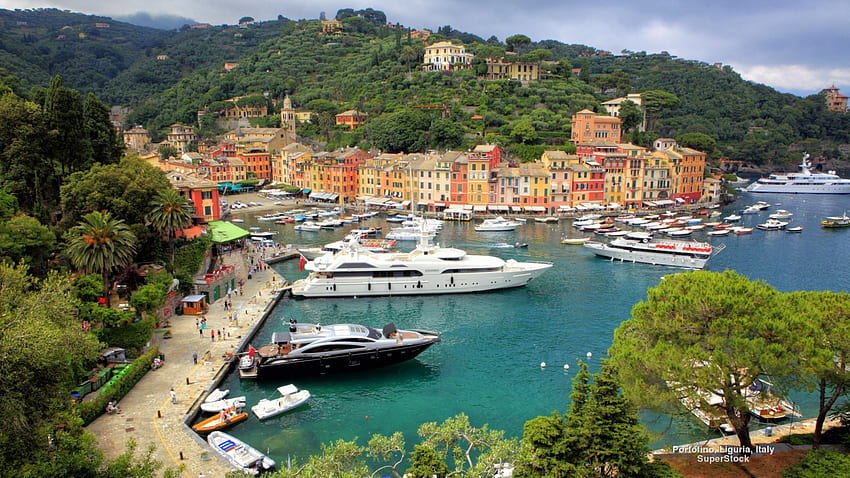 Portofino, Italia, Portofino, Italia, paisaje urbano, arquitectura fondo de pantalla