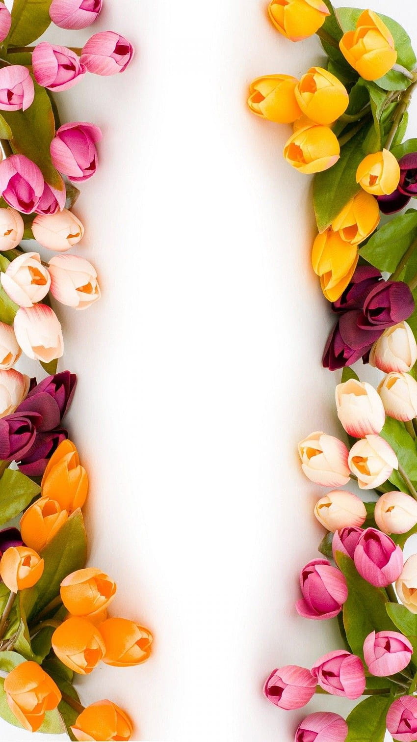 チューリップの花のiPhone。 2020 3D iPhone、オレンジ フローラル HD電話の壁紙