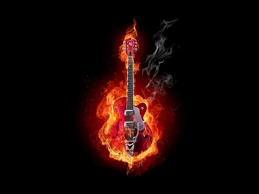 Musik, Api, Alat, Gitar Wallpaper HD