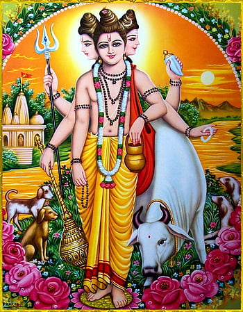 Pavan Photo Laminations Lord Dattatreya Swamy Gurudatta Dattaguru Wall  Painting Framed Home Decor (Wood,Matte,Gold,Big Size,10 x 12 Inch) R844M :  Amazon.in: Home & Kitchen