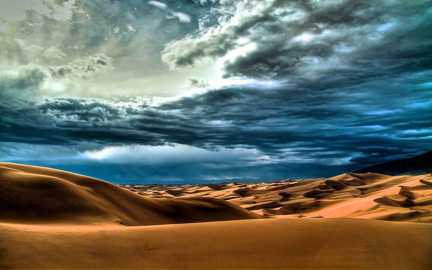 Cloudy Deserts, Desert Scenes HD wallpaper