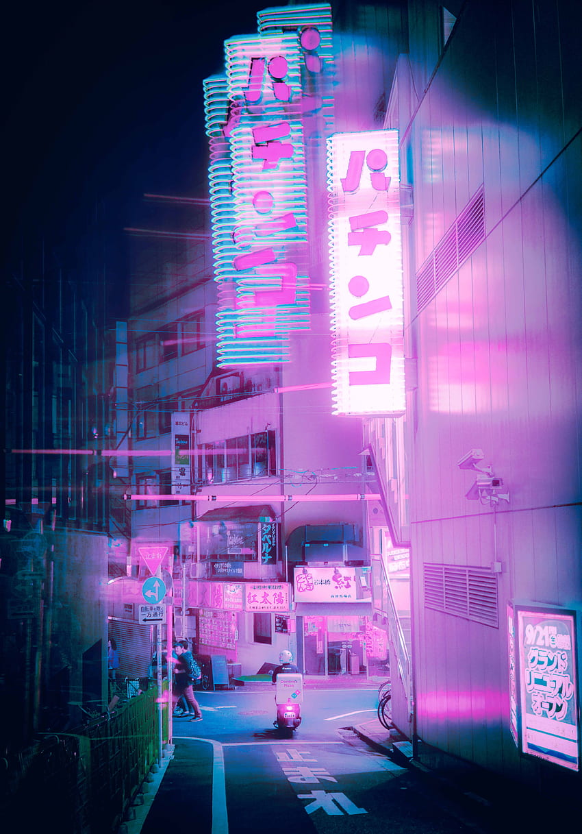 kariyer, ofis, tokyo, şehir, japonya, gibi, Vapewave Anime HD telefon duvar kağıdı
