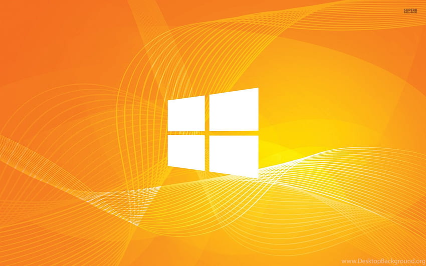 Windows 10 Simple White Logo On Orange Curves Computer. Background, Windows 10 White HD wallpaper
