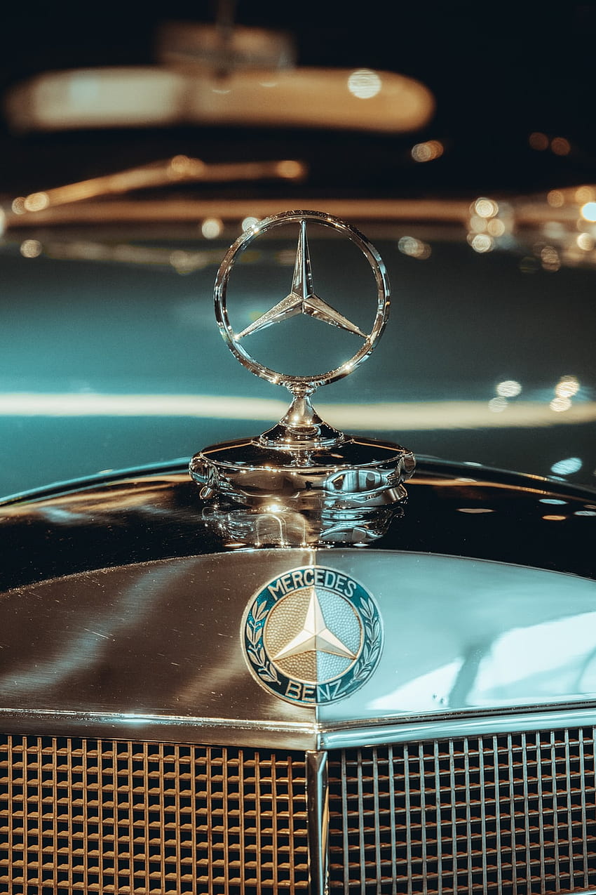 Лого на Mercedes Benz, красив Mercedes HD тапет за телефон