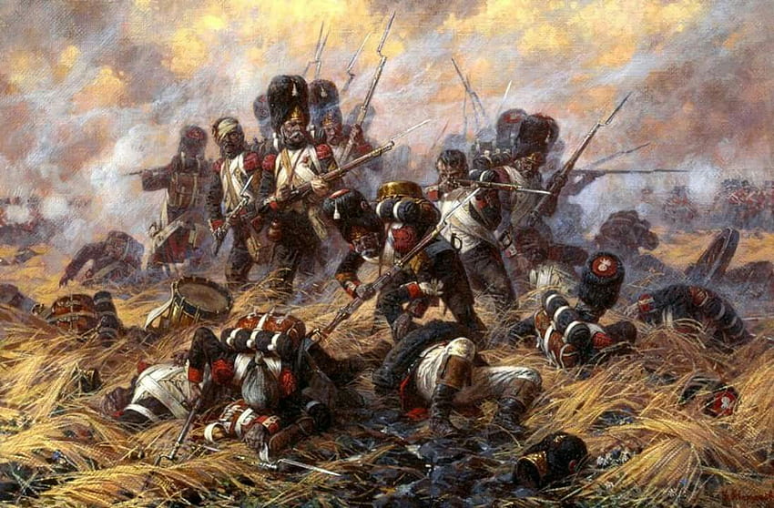 Waterloo'daki Eski Muhafızların yok edilmesi. Geschiedenis, Militair, Afbeeldingen HD duvar kağıdı