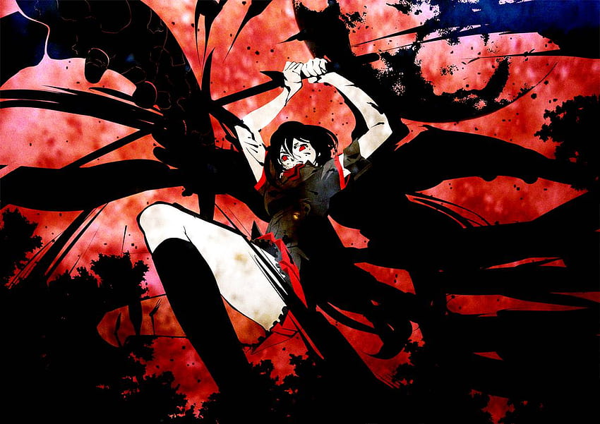 Kisaragi Saya, bloodc, saya, sword, red HD wallpaper