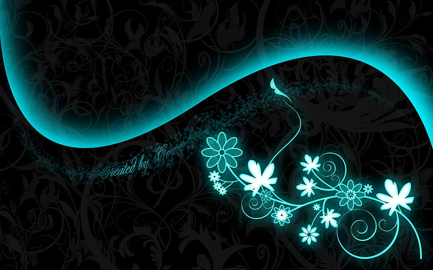 Cool abstract flower, Turquoise HD wallpaper