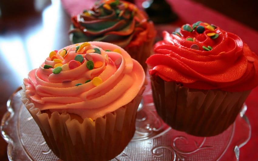 Cupcakes, sweet, icing, Food HD wallpaper