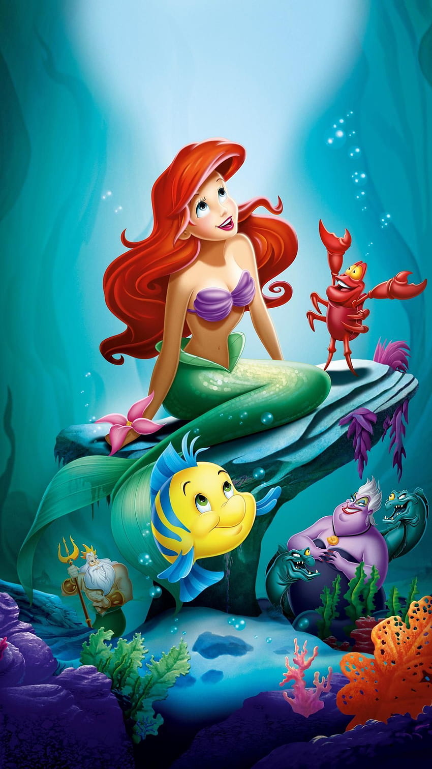 La Sirenita Ariel, Ariel y Eric fondo de pantalla del teléfono