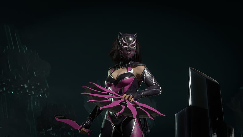 The mask doesn't look good with many Kitana skins, but with the Catwoman skin it fits, looking like the patterns on a cats face : MortalKombat, Kitana MK11 HD wallpaper