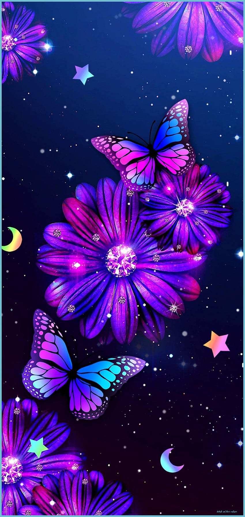 보라색 꽃과 나비 - 탑 퍼플 - 나비와 꽃 HD 전화 배경 화면