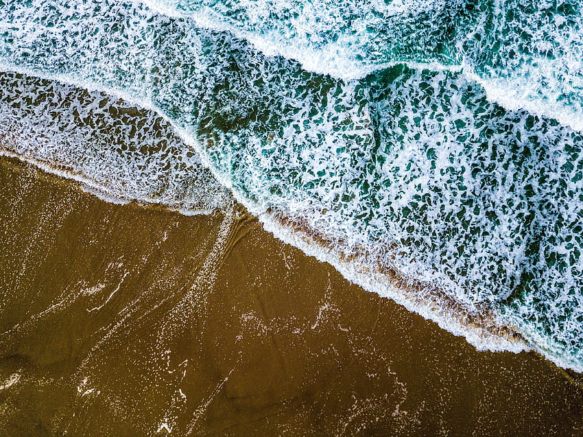 Beach, sea waves, soft, foam HD wallpaper