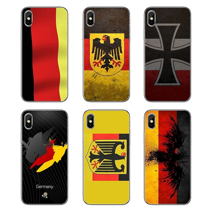Transparan Lembut Kasus Mencakup Bendera Jerman untuk IPod Touch iPhone 4 4S 5 5S 5C SE 6 6S 7 8 X XR X Plus MAX. Kasus yang Dipasang wallpaper ponsel HD