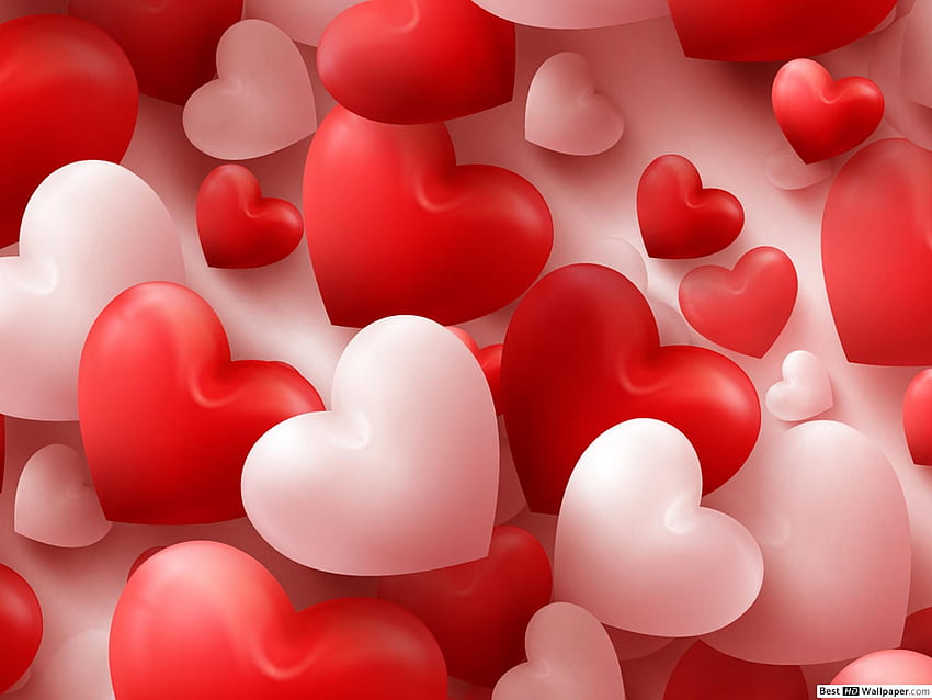 Valentinstag - süße Herzballons, rosa Ballons HD-Hintergrundbild