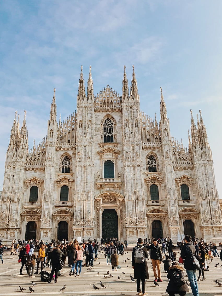 Duomo%2C Milano%2C Włochy, panoramę Mediolanu Tapeta na telefon HD