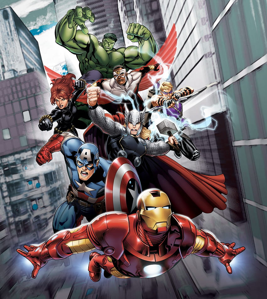 Marvel Comics Avengers Assemble, Vertical Marvel Papel de parede de celular HD