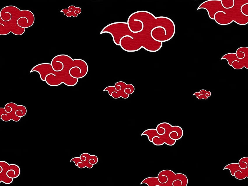 Textile imprimé akatsuki noir et rouge, Naruto Shippuuden, Akatsuki Logo Fond d'écran HD