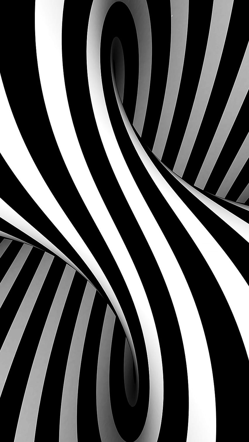 Vasarely-Stil 3D-Schwarz-Weiß-optische Täuschung Ultra HD-Handy-Hintergrundbild