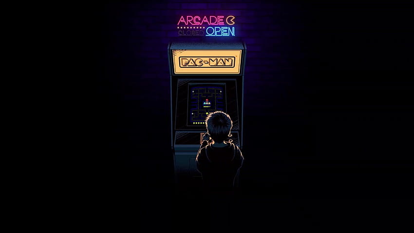 Retro-Arcade Pac Man Live HD-Hintergrundbild