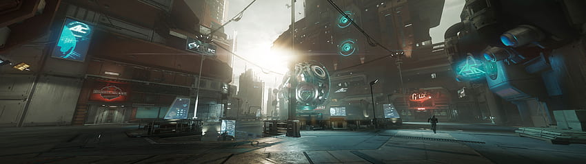 Cyberpunk City DUAL MONITOR - Themes10.win HD wallpaper