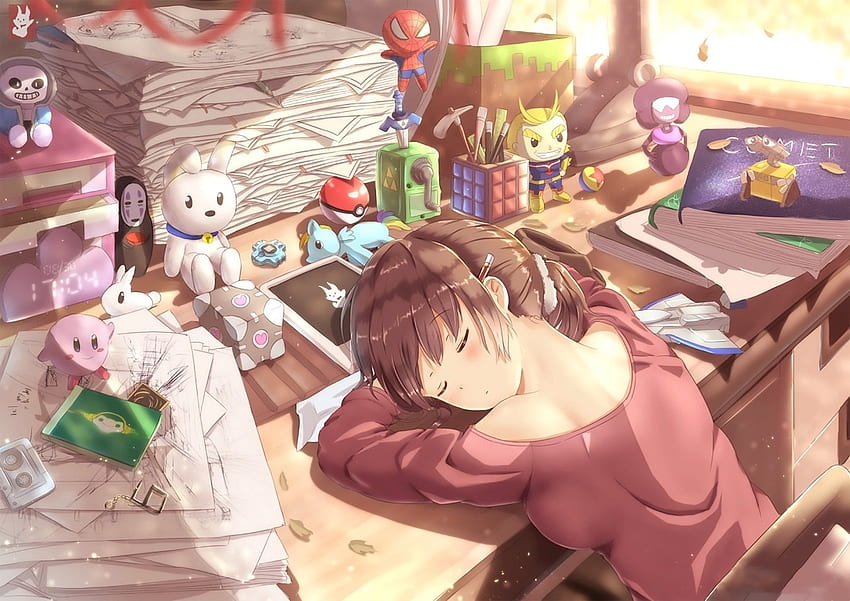 Sleeping Anime Girl , Sleepy Anime HD wallpaper