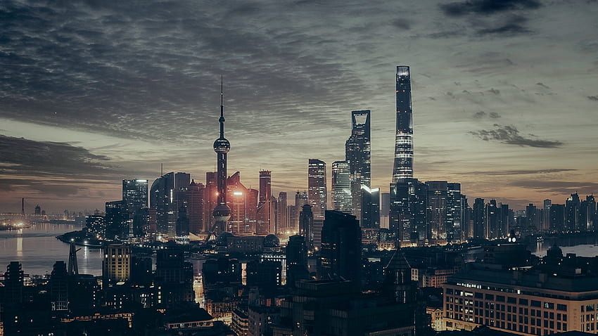 Cities, Night, Skyscrapers, Panorama, China, Shanghai HD wallpaper