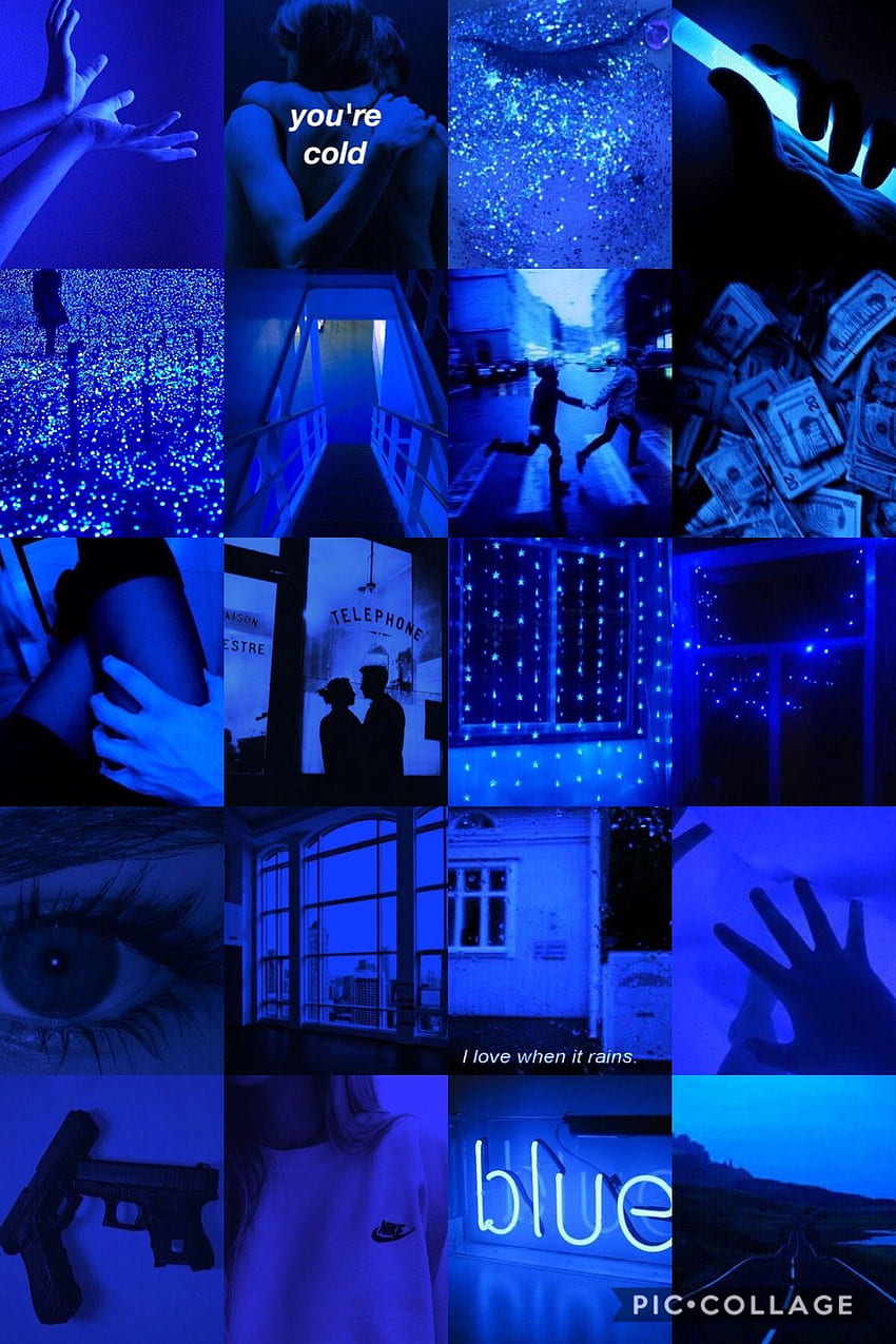 Blue Aesthetic Lockscreen, Blue Collage HD phone wallpaper | Pxfuel