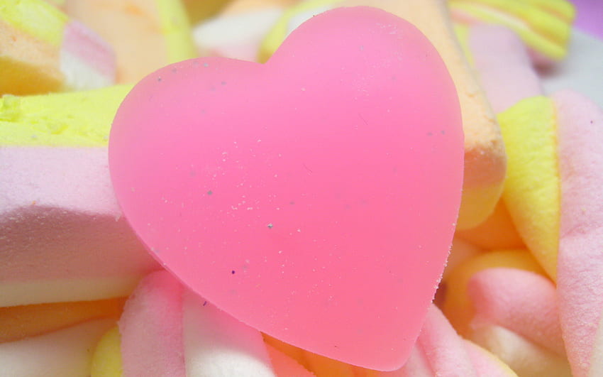 Pink Heart, hati, abstrak, cinta Wallpaper HD
