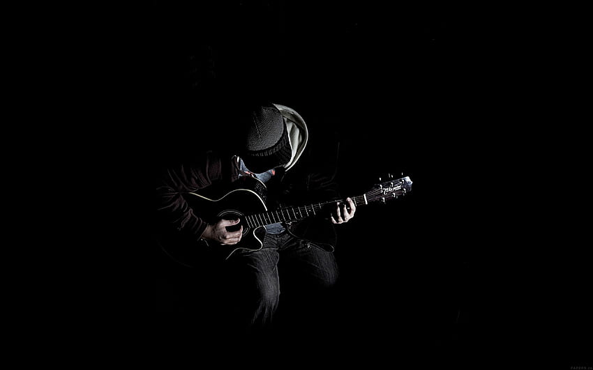 para, portátil. out the dark musica do guitarrista papel de parede HD