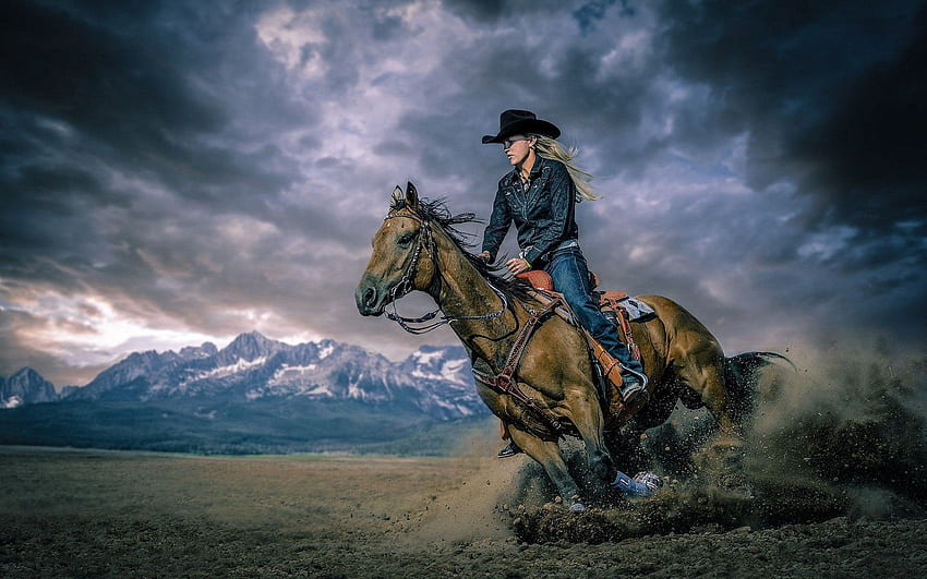 Horse Riding Full and Background, Western Girl HD wallpaper
