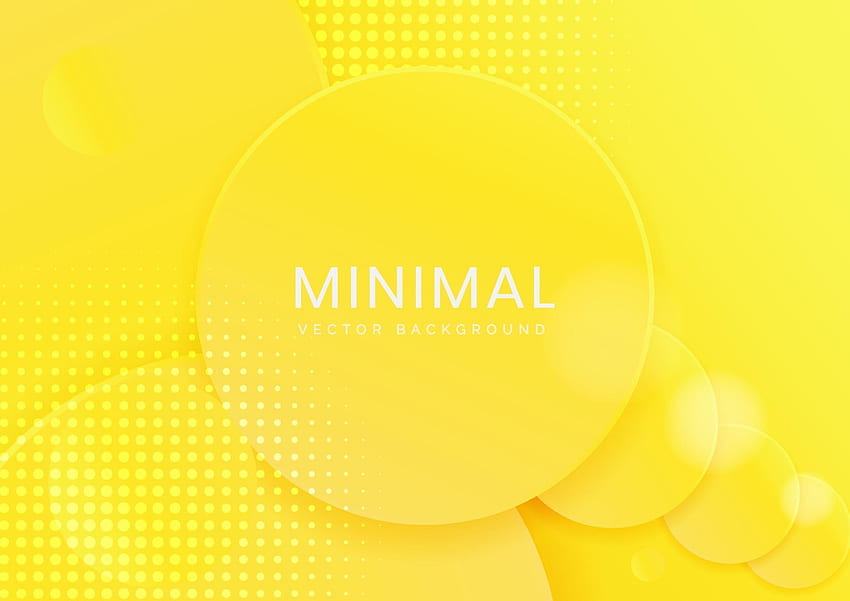Minimal background with circles on yellow background. 3D style modern art. futuristic banner. 1987845 Vector Art at Vecteezy, Yellow Banner HD wallpaper