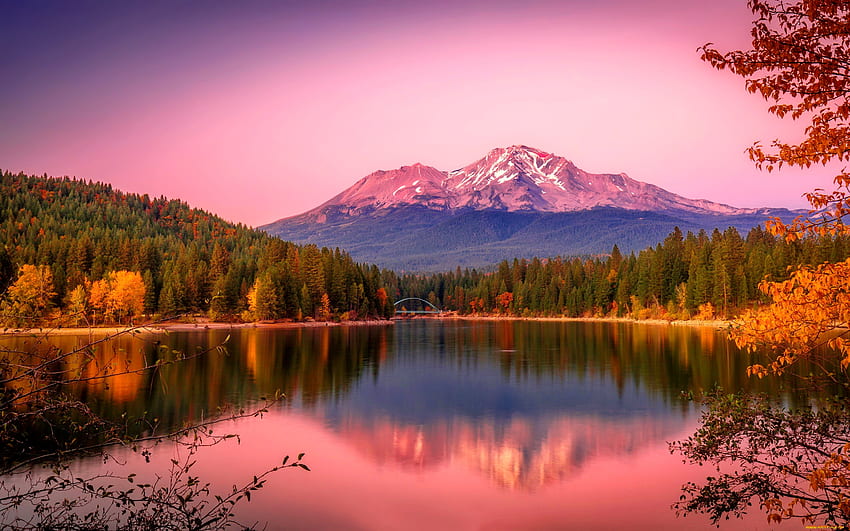 Refleksi musim gugur, ketenangan, cermin, musim gugur, musim gugur, indah, danau, ketenangan, gunung Wallpaper HD