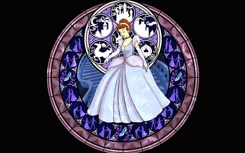 kingdom hearts disney company cinderella stained glass – Video Games Kingdom Hearts HD wallpaper