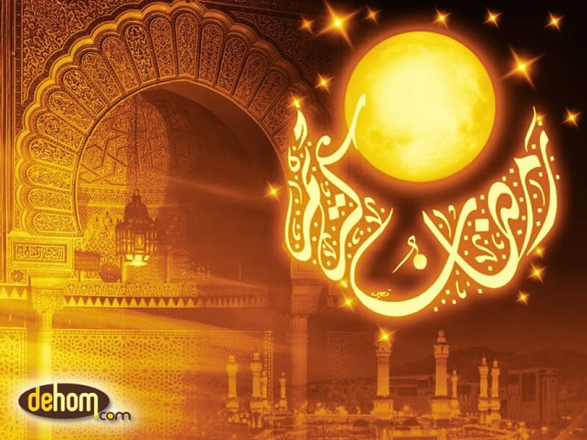 рамадан, арабски, злато, месец HD тапет