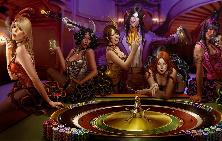 the players, games, cg, fantasy, man, gamble, people, woman, artistic HD wallpaper