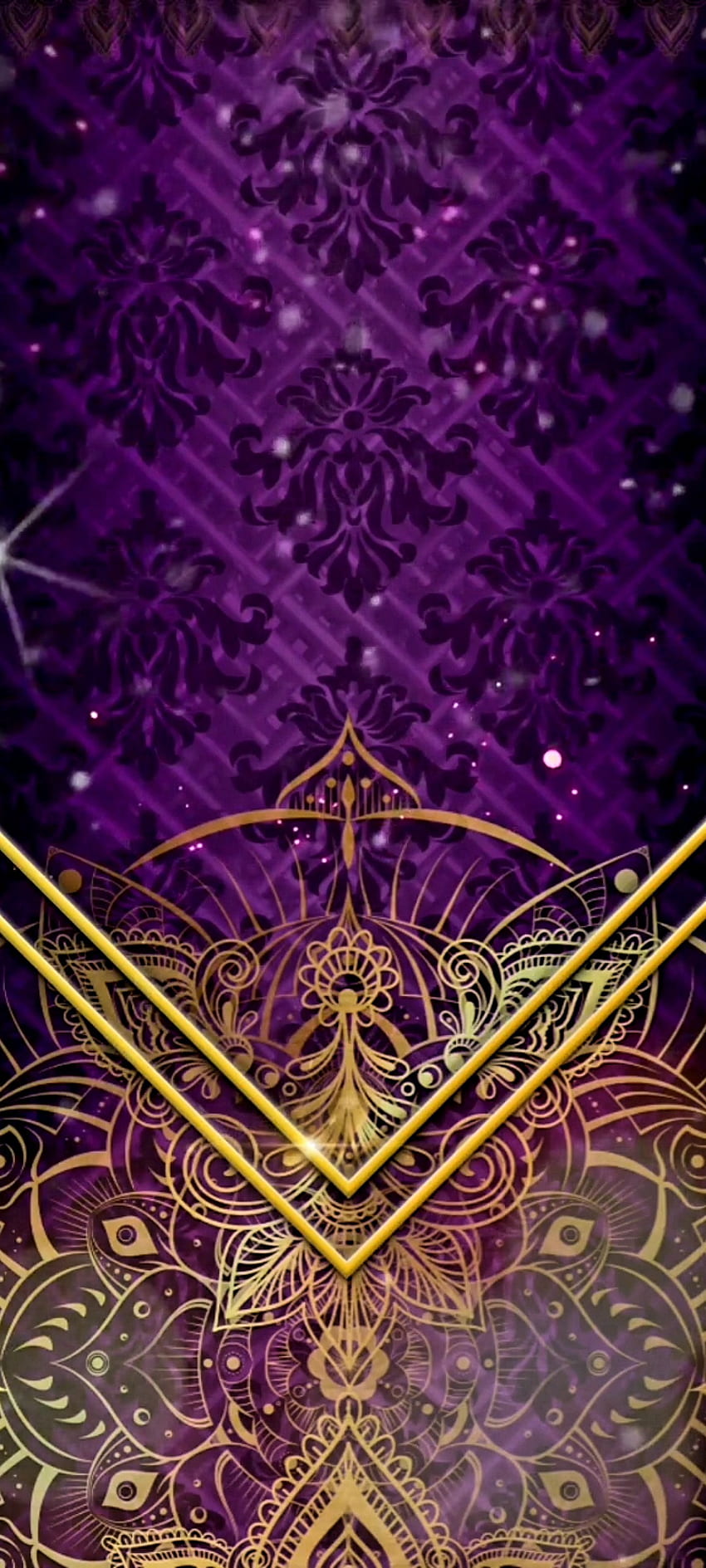 Purple gold, magenta, art, mandala HD phone wallpaper