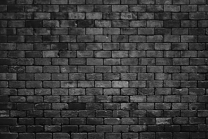 Black Bricks, Black and White Brick HD wallpaper