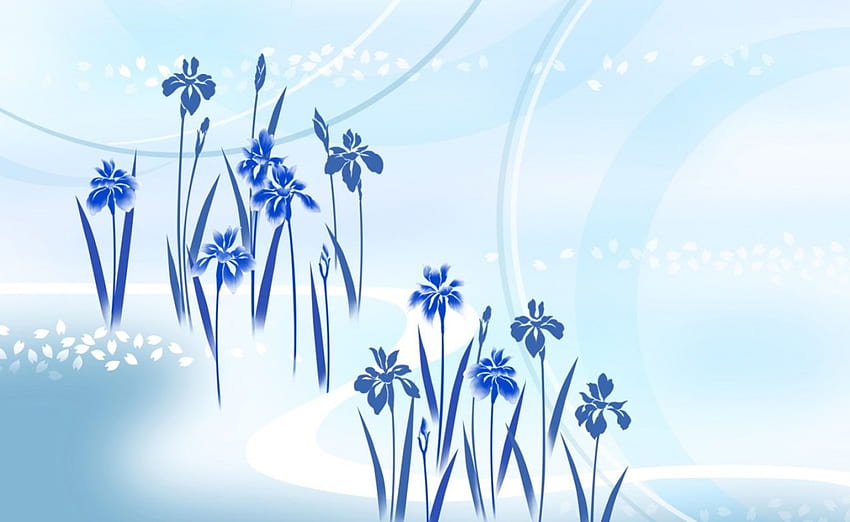 Синя орхидея, синьо, цветя HD тапет