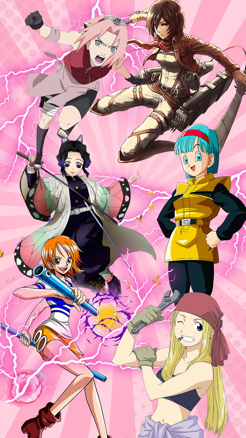 Chicas guerreras, magenta, manga, warriors, girls, anime HD phone wallpaper  | Pxfuel