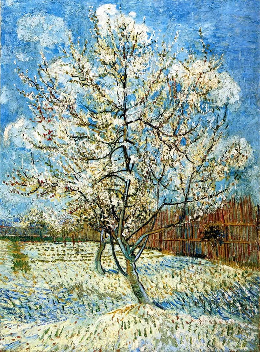 Peach Trees In Blossom - Vincent Van Gogh HD phone wallpaper