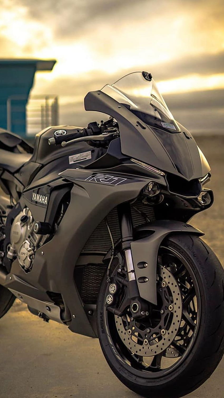 Мотор Yamaha, Черен спортен мотоциклет Yamaha HD тапет за телефон