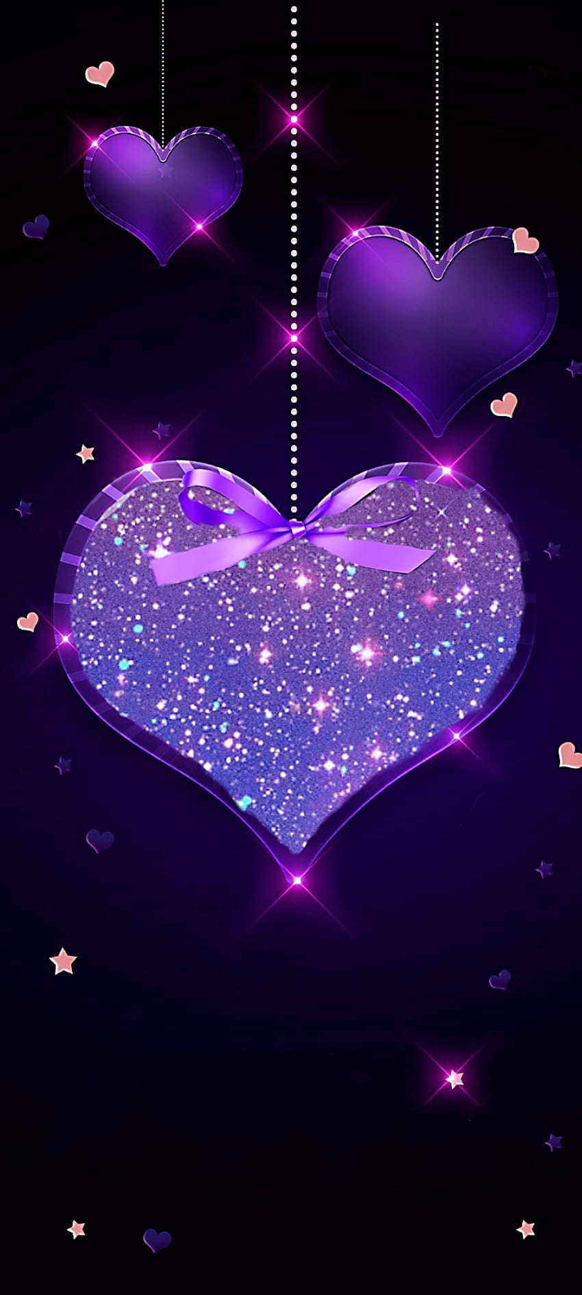 Purple Sparkle Heart HD phone wallpaper | Pxfuel